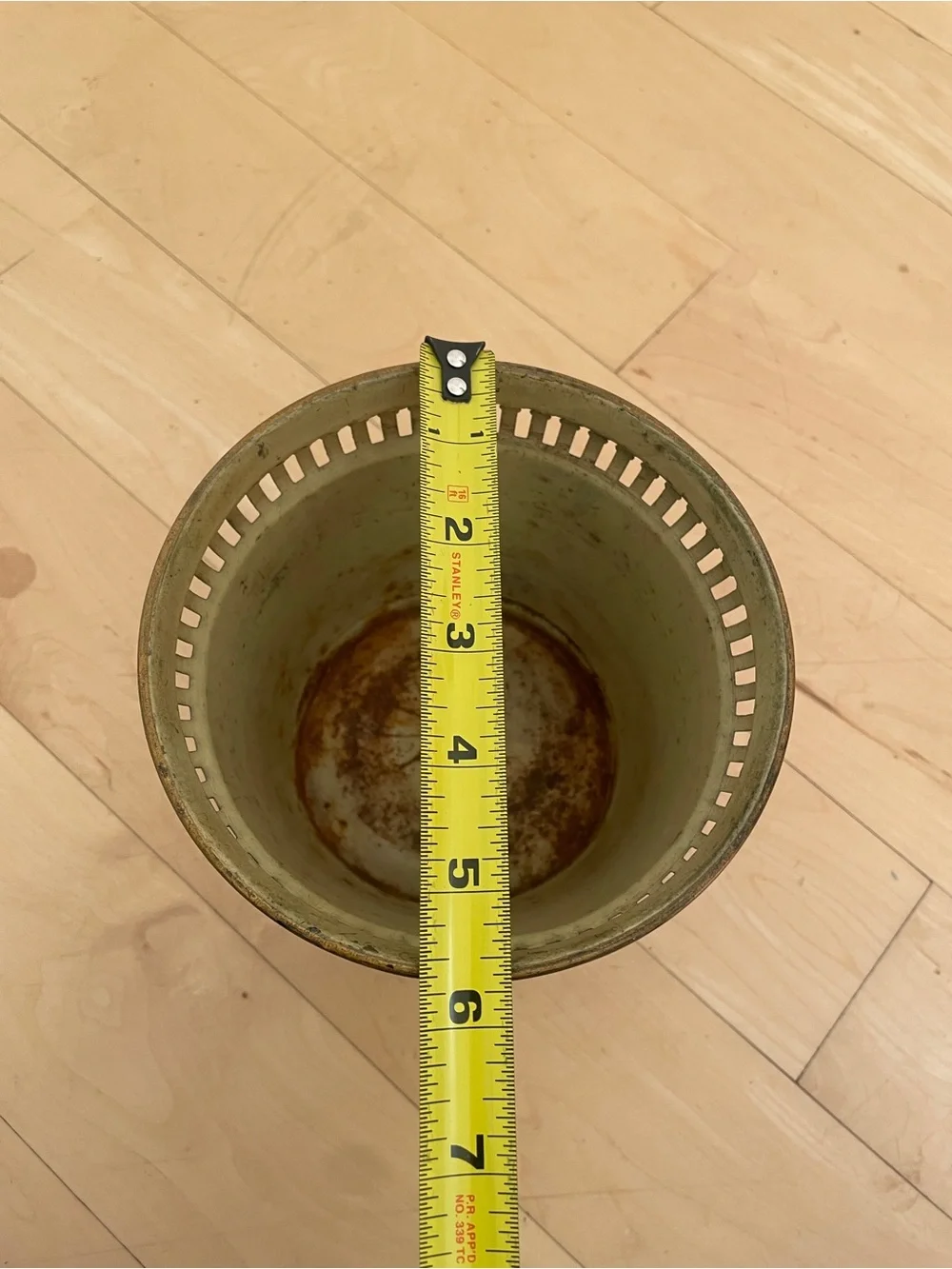 vintage French Neoclassical-style black and gold tole cachepot